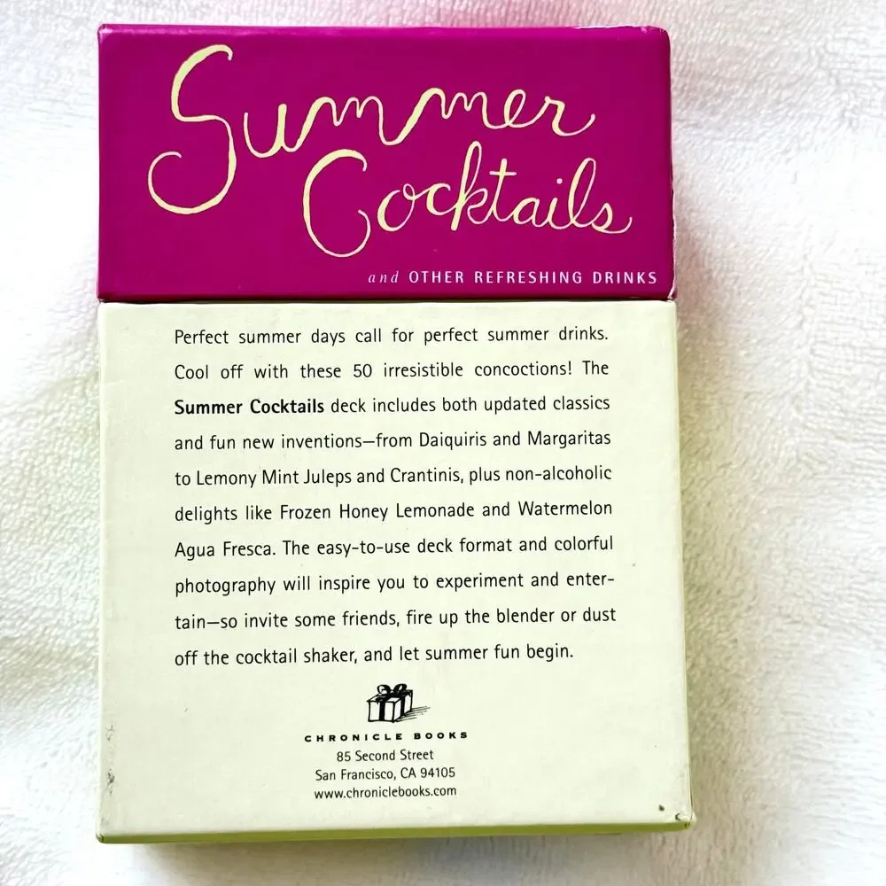 Boxed Set of Summer Cocktail Recipe Cards Y2K 2001